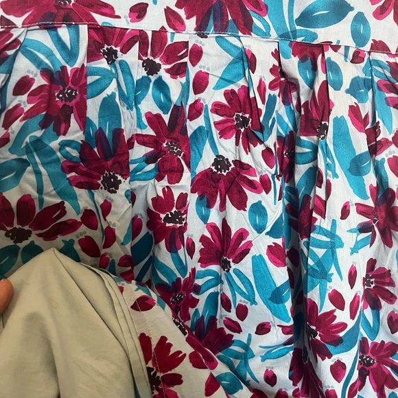 Seasalt Cornwall Blue Cotton A line Summer Floral Dress with pockets USA 4 Uk 8 - Picture 6 of 7